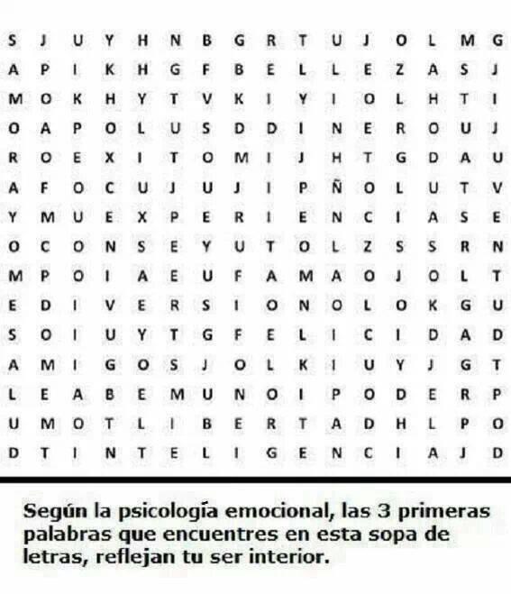 iQueidea's tweet photo. Según la psicología emocional, las 3 primeras palabras que encuentres, son las que reflejan tu ser interior. http://t.co/HmME1yWAhQ