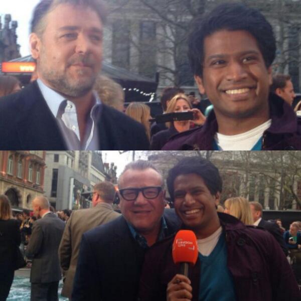 curbmedia's tweet photo. Now @GavinROfficial got hold of @ray_winstone &amp; @russellcrowe nothing can stop him now! http://t.co/Aq4CAEF9T7 via @LondonLive #bepartofit