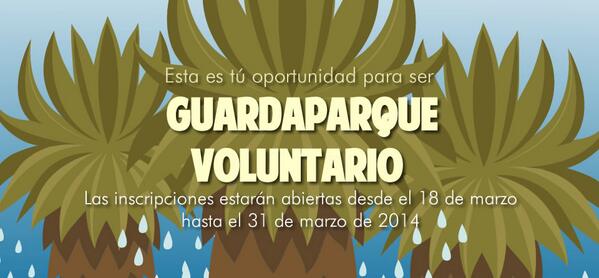 ParquesColombia's tweet photo. Hasta hoy plazo para quienes estén interesados en ser Guardaparques Voluntarios http://t.co/crZMzfLy0p http://t.co/BQnTsmkmg1
