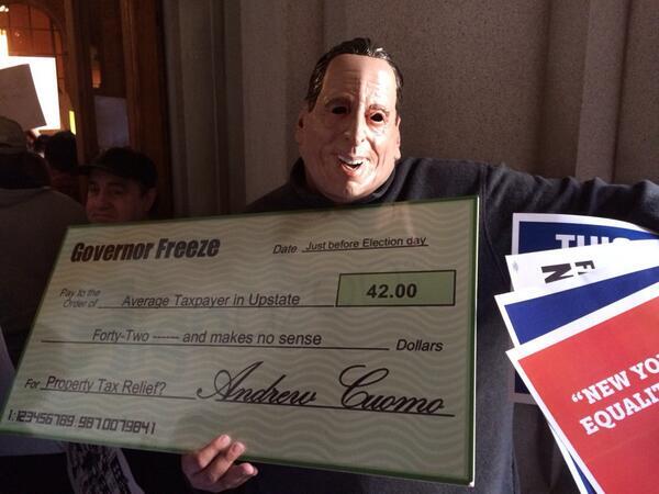 Mr. Freeze, aka #Cuomocchio, ready to send your tiny $42 "freeze" check. WATCH: youtube.com/watch?v=AzP_oU… #NYInequality