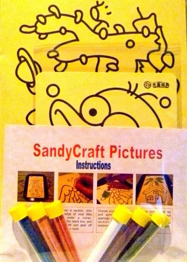 SandycraftP's tweet image. Our home kit, including a large picture, a small picture, 6 tubes of sand and instructions, can be bought for just £5