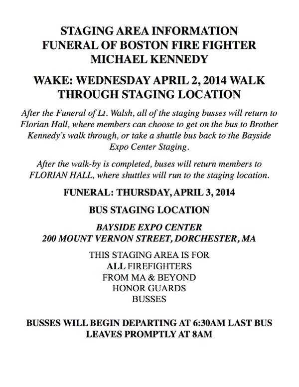 THE_PFFM's tweet photo. #LODD FUNERAL STAGING INFO FOR FF KENNEDY: #BostonStrongLocal718 http://t.co/QxJmgJ6Aiu