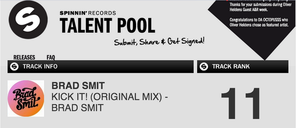 bradsmitmelb's tweet photo. Down to #11, only 1 more spot until I reach the Top 10 of the @SpinninRecords Talent Pool! http://t.co/mhhEkCEnjI http://t.co/6Gmnq2xxhO