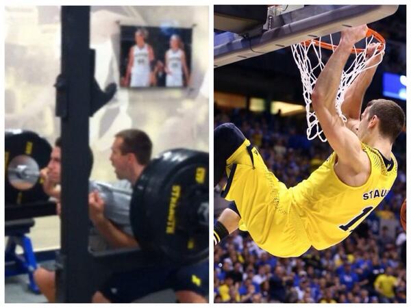 CampSanderson's tweet photo. It's not Rocket Science but it is Physics!  Squat goes up Bounce goes up!!!  #Newton's3rdLaw http://t.co/s2mRkTKnoG