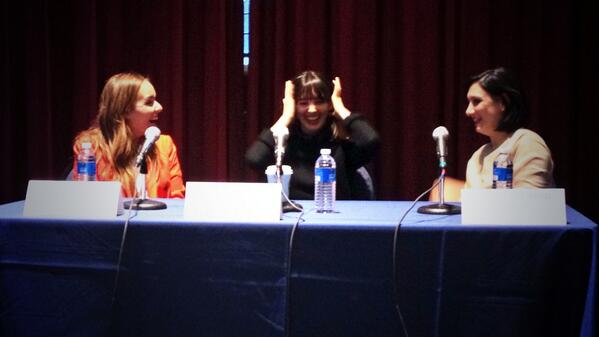 pennfw's tweet photo. Huge thanks to Lauren @glamourmag, Naomi @TeenVogue &amp; Amy @CFashionista for a great &amp; inspiring start to #pennfw http://t.co/h5I3rbmDMb