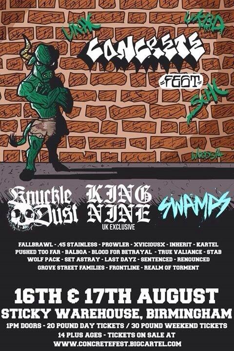We're at <a href="/ConcreteFest/">Concrete Fest</a> in August. <a href="/Knuckledust_LBU/">Knuckledust Official</a> and <a href="/KingNinenyhc/">King Nine</a> on the bill. Apocalypse now, motherfuckers