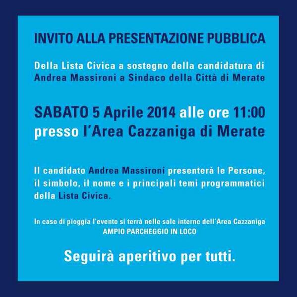 Merate2014's tweet image. Vi aspettiamo tutti!!
