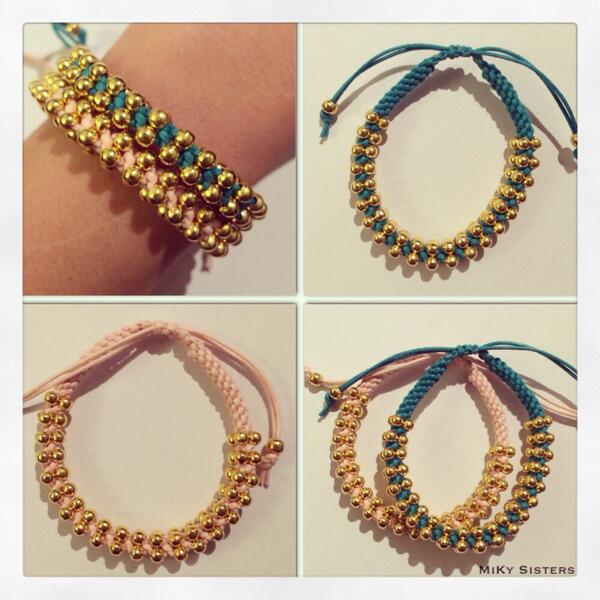 Nieuw! Lucky beads 4mm in perzik/goud en groen/goud! #new #bracelet #nieuw #armband #armcandy