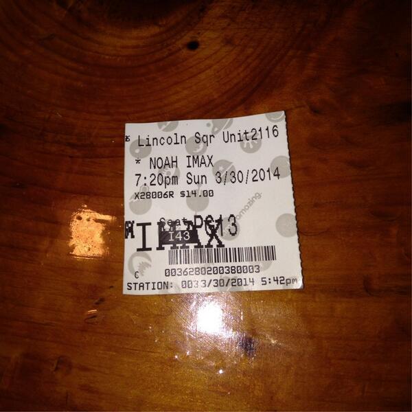 gaurav_munjal3's tweet image. #Noah IMAX! Amazing visuals and explosive score. Great to see @DarrenAronofsky cinema taken to epic scale! Excellent