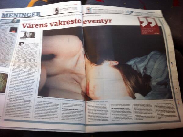 Todays issue of Dagbladet features a full spread with image by @Lina_Scheynius Text by @ninasstrand