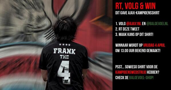 Ajax1nl's tweet photo. RT, Volg &amp; WIN | Hét Ajax-kampioensshirt. Wil je hem sowieso hebben? Koop hem hier (Op=Op) -> http://t.co/5u71DEmBfQ http://t.co/HEPXpCd2MT