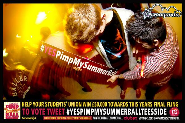 #YESPimpMySummerBallTeesside You've got to be in it to win it! It is up to you now Teesside!!!  106
