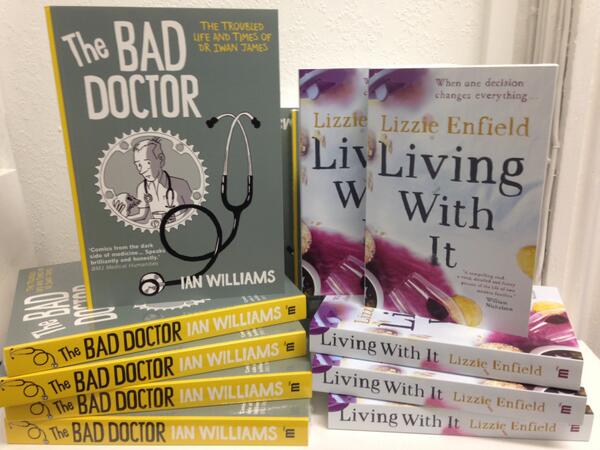 MyriadEditions's tweet image. Excitement at Myriad HQ as copies of @TheBadDr by Ian Williams &amp;amp; #LivingWithIt by @lizzieenfield (out June) arrive!