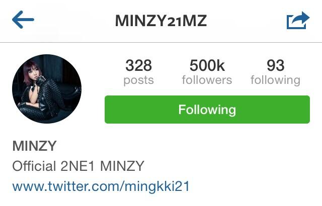 info 140402 minzy reaches 500k followers on instagram - instagram followers 500k