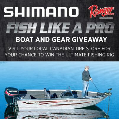 Visit your local Canadian Tire for a chance to win a boat and other fishing gear! See instore for details.