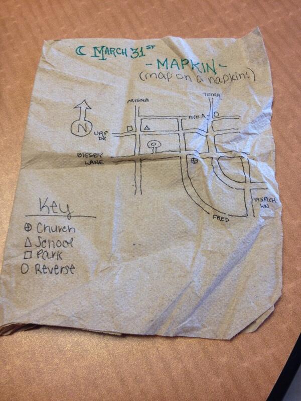 RealPaneraProbs's tweet image. Someone left their "mapkin" (map on a napkin) #panera