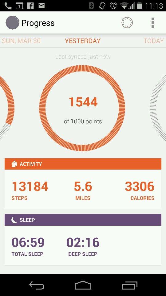 bricin's tweet image. 13184 steps with my @Misfit .Odd that Android app uses triple tap for sleep tracking and iOS doesn't. #androidswitch