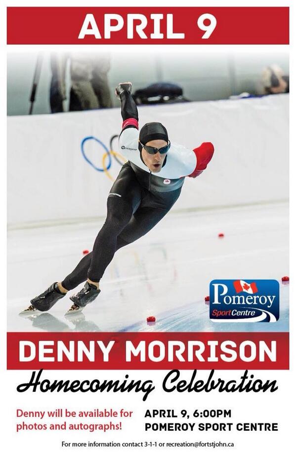 Getting ready to welcome <a href="/Denny_Morrison/">Denny Morrison</a> home! #yxj