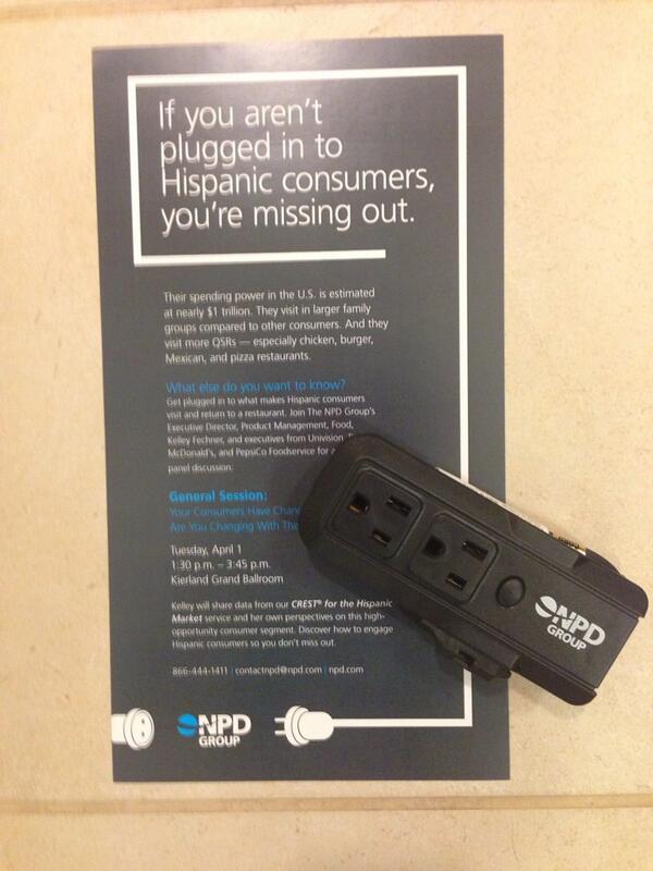 GrowWithTU's tweet photo. Out friends at npd dropped this off at #rlc14 last night: if you aren't plugged into Hispanics, you're missing out http://t.co/7ssQcHroS4