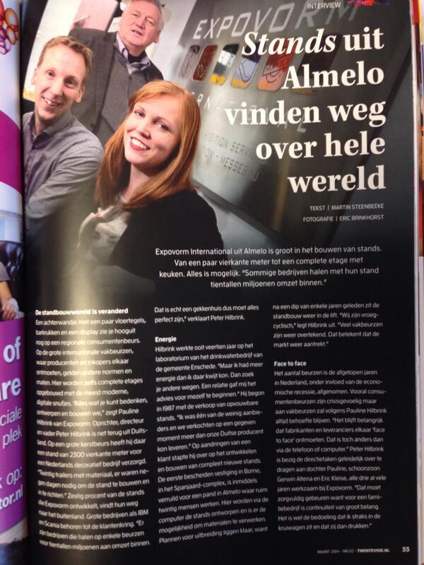 Trots op onze pionier ondernemer <a href="/indie_almelo/">Indië_Almelo</a> RT <a href="/expovorm/">Expovorm</a>: Wij staan met een erg leuk artikel in de #Twentevisie