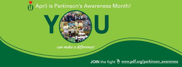 PDFparkinson's tweet image. It's #pdmonth. YOU can make a difference. Upload this photo on FB or Twitter! #Parkinsons @PDFAdvocacy @PDFChampions