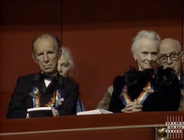 Jessica Tandy and Hume Cronyn look on as we honor their beautiful careers and love for each other in 1986.