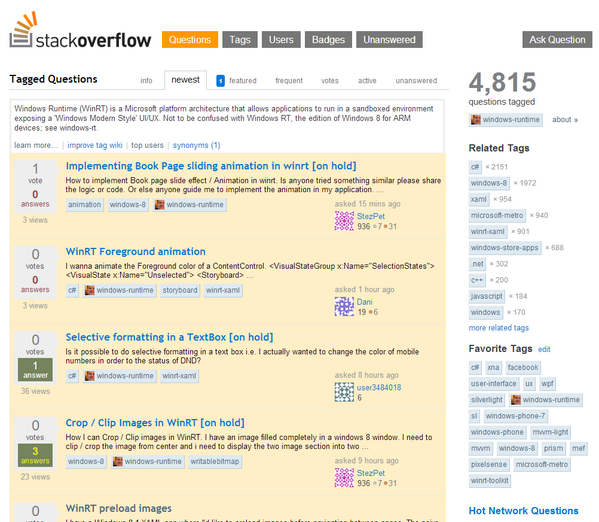 xyzzer's tweet image. Hey, I own #windowsruntime at #StackOverflow today! :) #unicoins