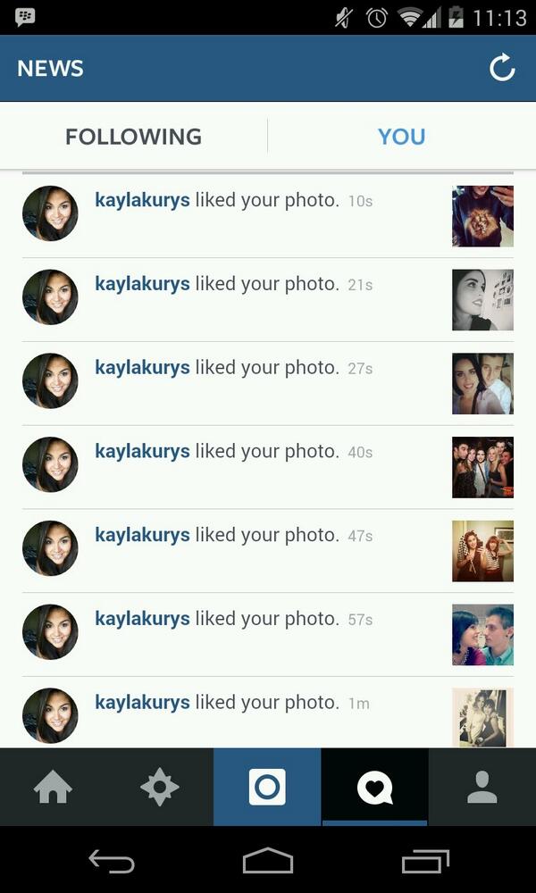 kelseyhodge's tweet image. When @KaylaKurys creeps my instagram ! #notificationoverload