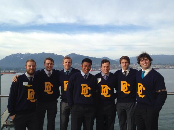 UBCRugby's tweet photo. #ubcbigblock is tonight! Here are a few rugby boys in fine form from last years dinner. #gobirdsgo @ubctbirds http://t.co/tTvA92k8pf