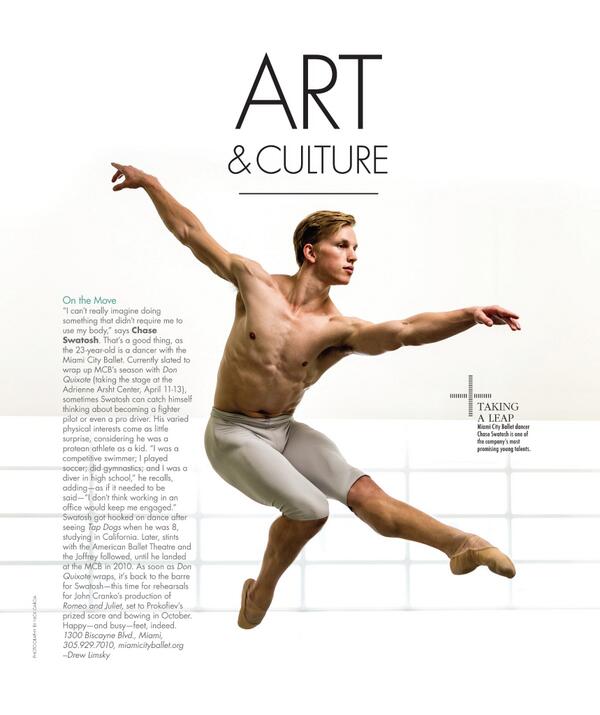 MiamiCityBallet's tweet photo. "I can't really imagine doing something that didn't require me to use my body" - Chase Swatosh via @Miamimagazine http://t.co/G7x0wiyKeM