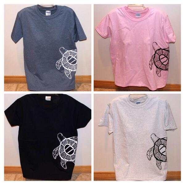 My four shirt colours for the turtle design 🐢 #nativeclothing #teekcascollection