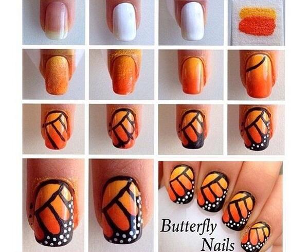 RBMMonarca's tweet photo. Uñas estilo #MariposaMonarca http://t.co/ayqVEwhyTT