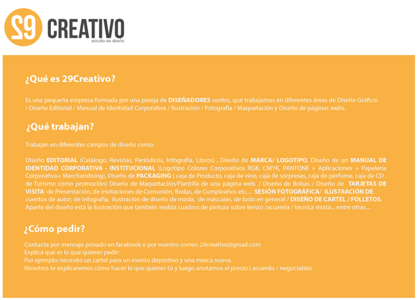 Dale Me Gusta en Facebook a nuestra página 29Creativo y contacta con nosotros.

facebook.com/pages/29Creati…