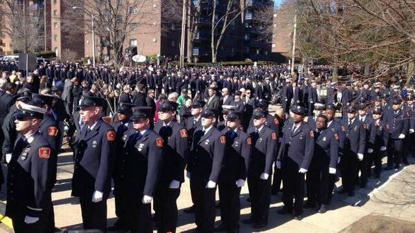 THE_PFFM's tweet photo. HAPPENING NOW! #Firefighters wait for the walk-by in #Watertown for #Boston LT Walsh. MT @NECN #BostonStrongLocal718 http://t.co/QEgfvjCQuz