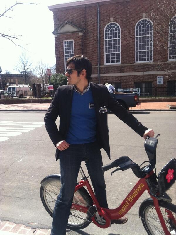 Whether you're walking, driving or biking today, be sure to stop by the polls as Dan here did! #DCision14