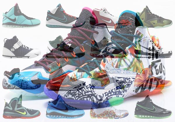 SneakerNews's tweet image. Every colorway of the "What The LeBron 11" detailed here sneakernews.com/2014/04/01/com…