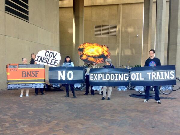 At #UW College of the Env. asking WA Gov. Inslee to not be a #fossilfool on #fossilfoolsday