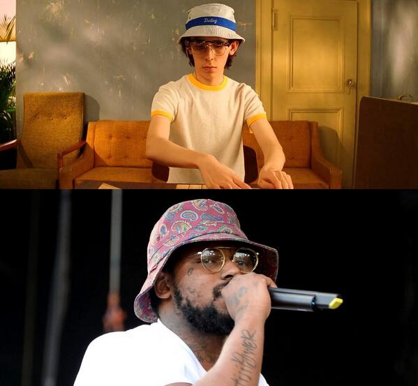 Kanye__Wes's tweet photo. Who wore it better: DJ Dudley or @ScHoolBoyQ? http://t.co/1GztrexXPe