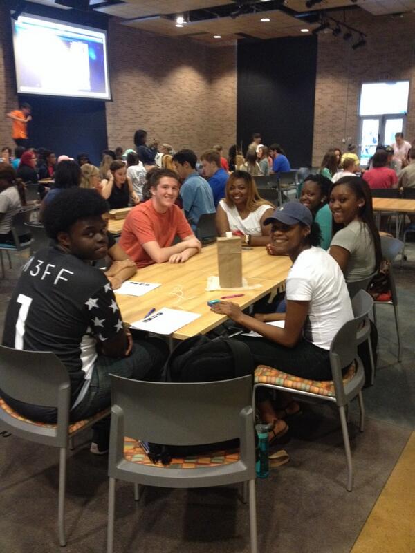 PeerEduGSU's tweet photo. #PLtraining #MarshmallowChallenge has officially kicked off! 👍 http://t.co/yNx6iWvfs5