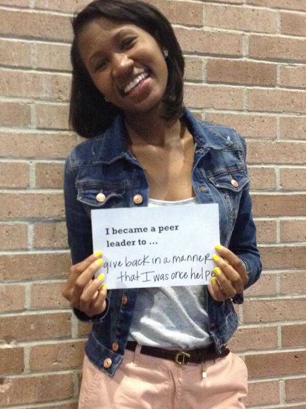PeerEduGSU's tweet photo. Peer Leader Supervisor, Talore, tells us, "I became a Peer Leader to..." #PLtraining http://t.co/iENGAlkvew