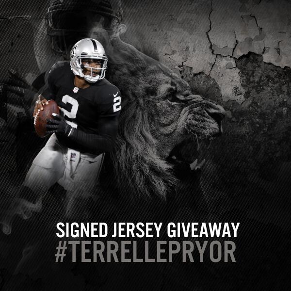 Want to win a signed Terrelle Pryor jersey? Check out his instagram to see how! instagram.com/terrellepryor Team TP