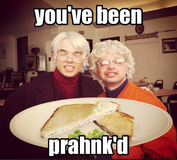 nickkroll's tweet photo. You've been prahnk'd with #2little2na. Happy April fools, you idiot. @mulaney http://t.co/fy1GbCgJgT