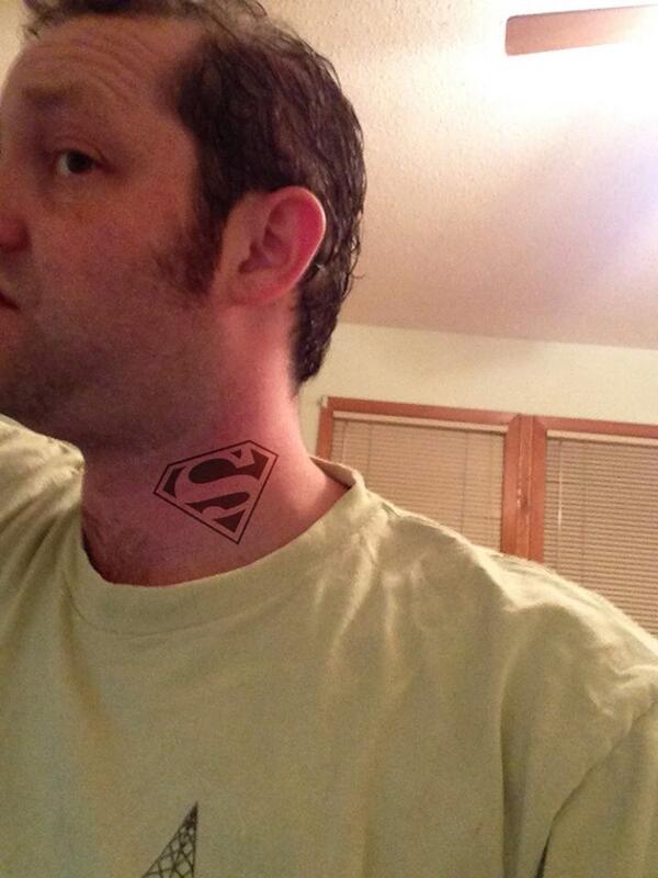 DJJohnnyMarks's tweet image. They screwed-up my BATMAN tattoo... #AprilFooled