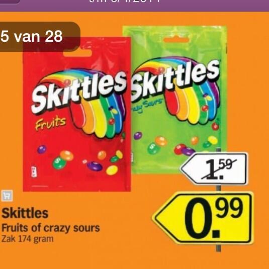 tienerkortingen's tweet photo. AH: Skittles €1 http://t.co/SgmtV3aFH7
