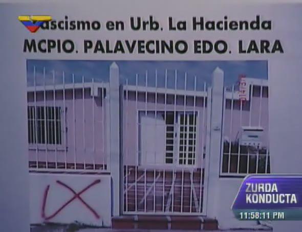 VTVcanal8's tweet photo. Dip. @JChavezcarora denuncia grupos terroristas que marcan con una “X” vivienda de chavistas en Edo. #Lara http://t.co/OdTipI9fCN