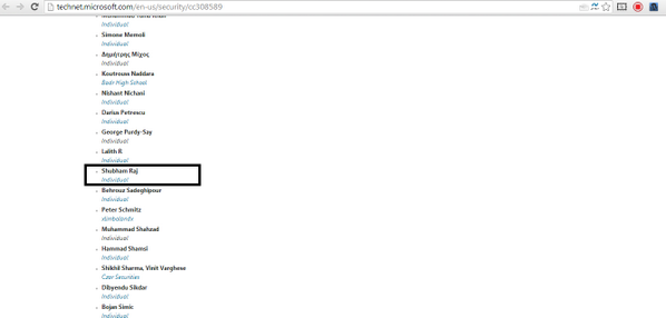 Once again <a href="/msftsecurity/">Microsoft Security</a> Hall Of Fame ;))