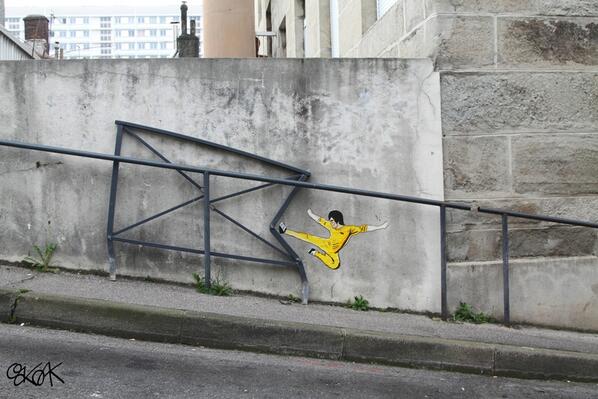 ARTEcreative's tweet image. Awesome insitu #streetart by @Oakoak_art : #BruceLee -  oakoak.canalblog.com/archives/2014/…