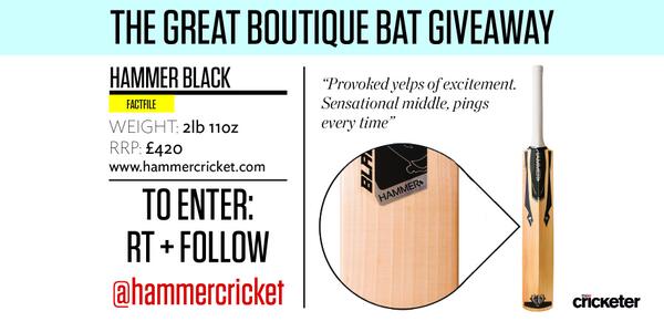 TheCricketerMag's tweet photo. Today's bat is this Hammer Black. One of only 25 made with an RRP of £420. RT + follow @hammercricket to enter. http://t.co/p7kQt4sj4o