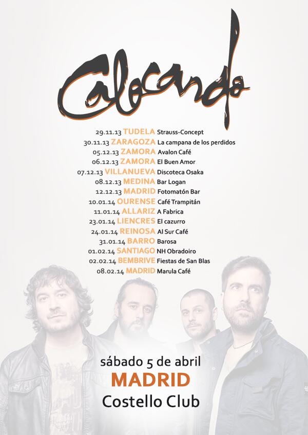 calocando's tweet photo. Ganas no, lo siguiente! El sábado 5 .@calocando estaremos en @CostelloClubMad con todo el power. Arde #madrid ! http://t.co/UFtrwddKNG