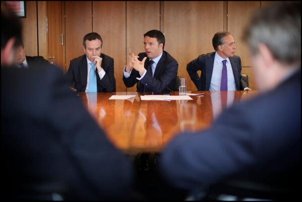 Matteo Renzi, Prime Minister of Italy, visiting the FT this morning. Photo credit: Charlie Bibby/FT
